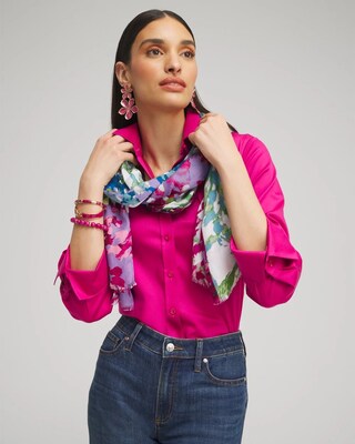 Mixed Floral Print Oblong Scarf