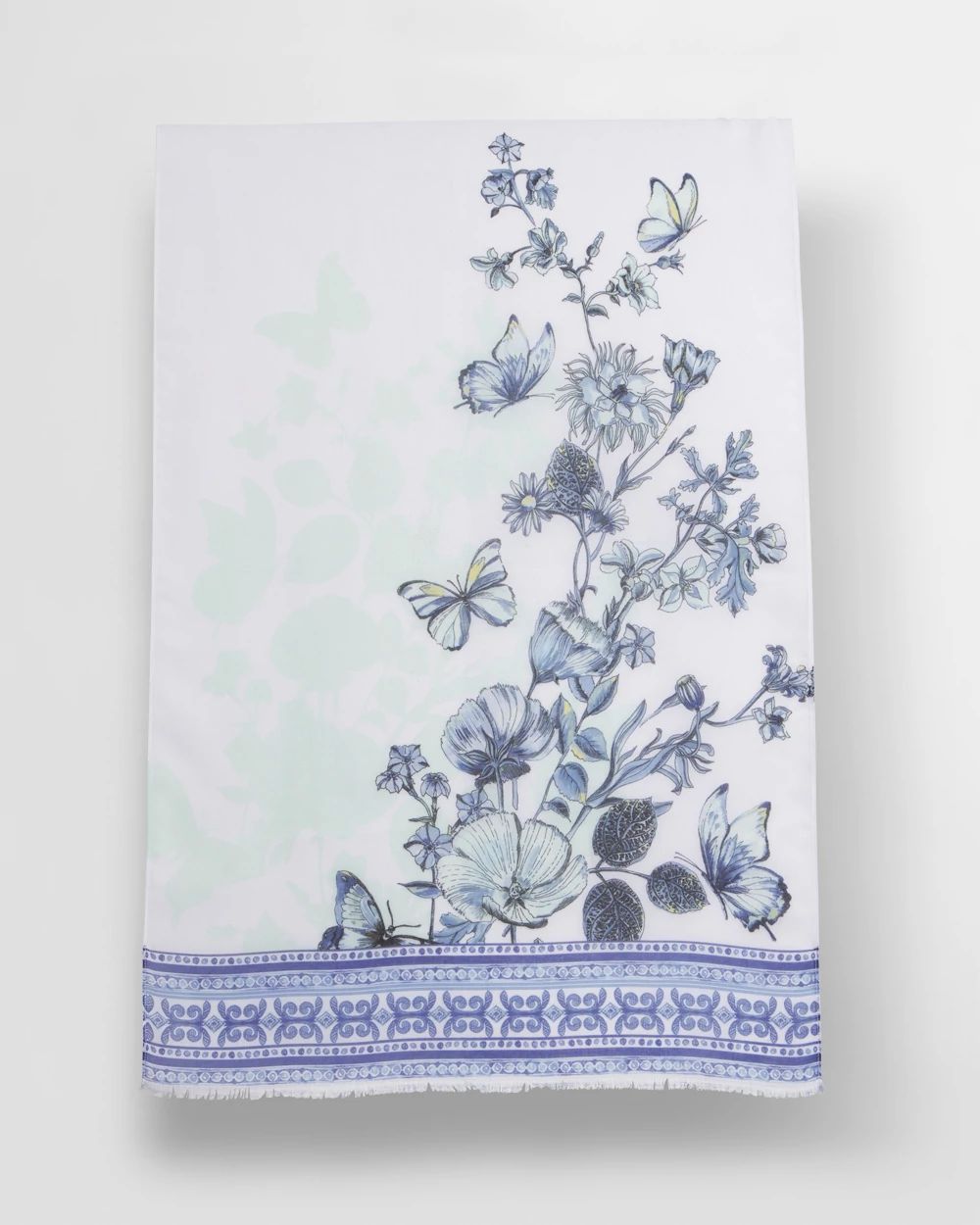 Recycled Woven Floral Oblong Scarf