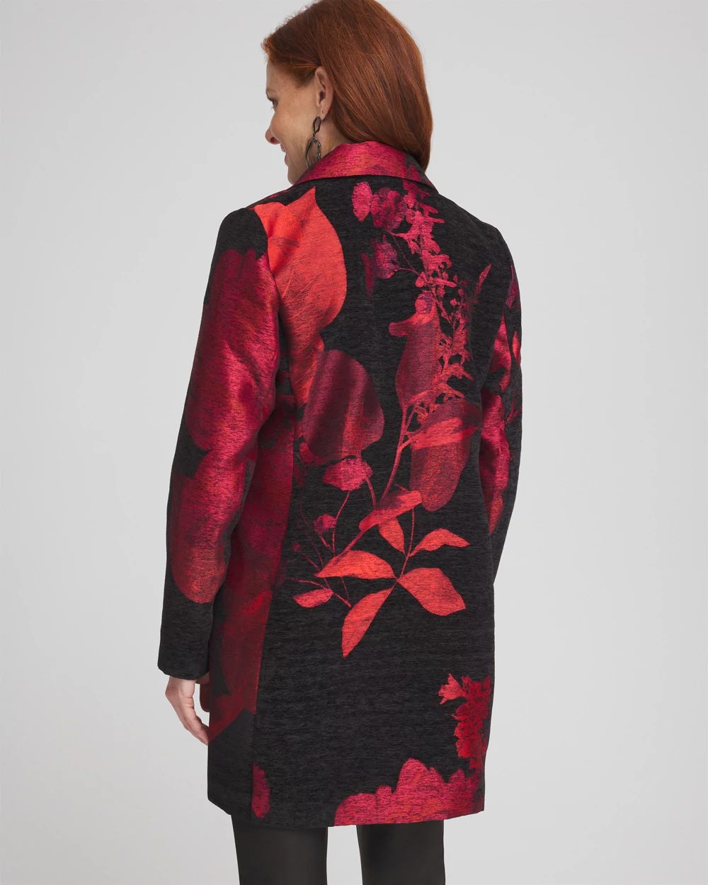 Red Floral Jacquard Topper