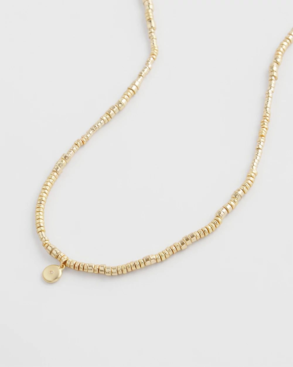 Long Goldtone Seed Bead Necklace