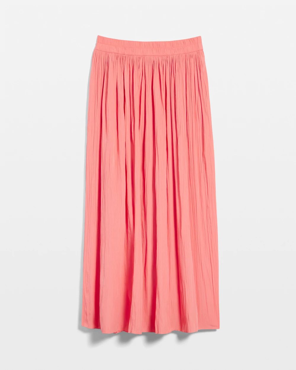 Pull-on Pleated Maxi Skirt