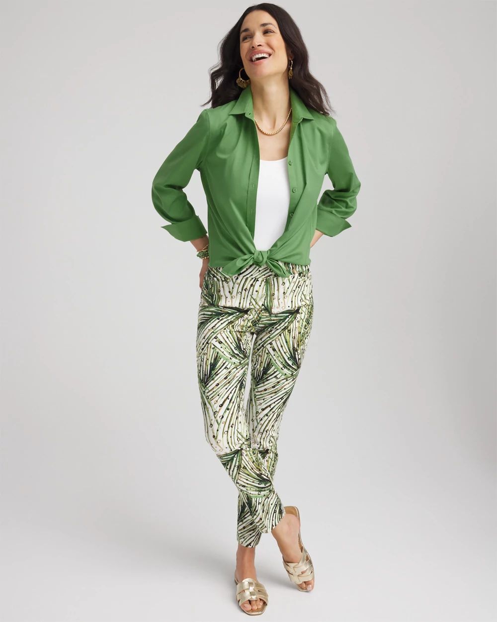 No Iron™ 3/4 Sleeve Stretch Shirt