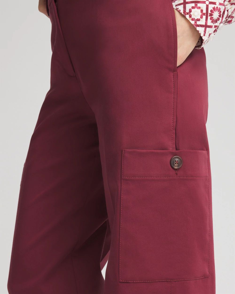 Petite Sateen Cargo Pants