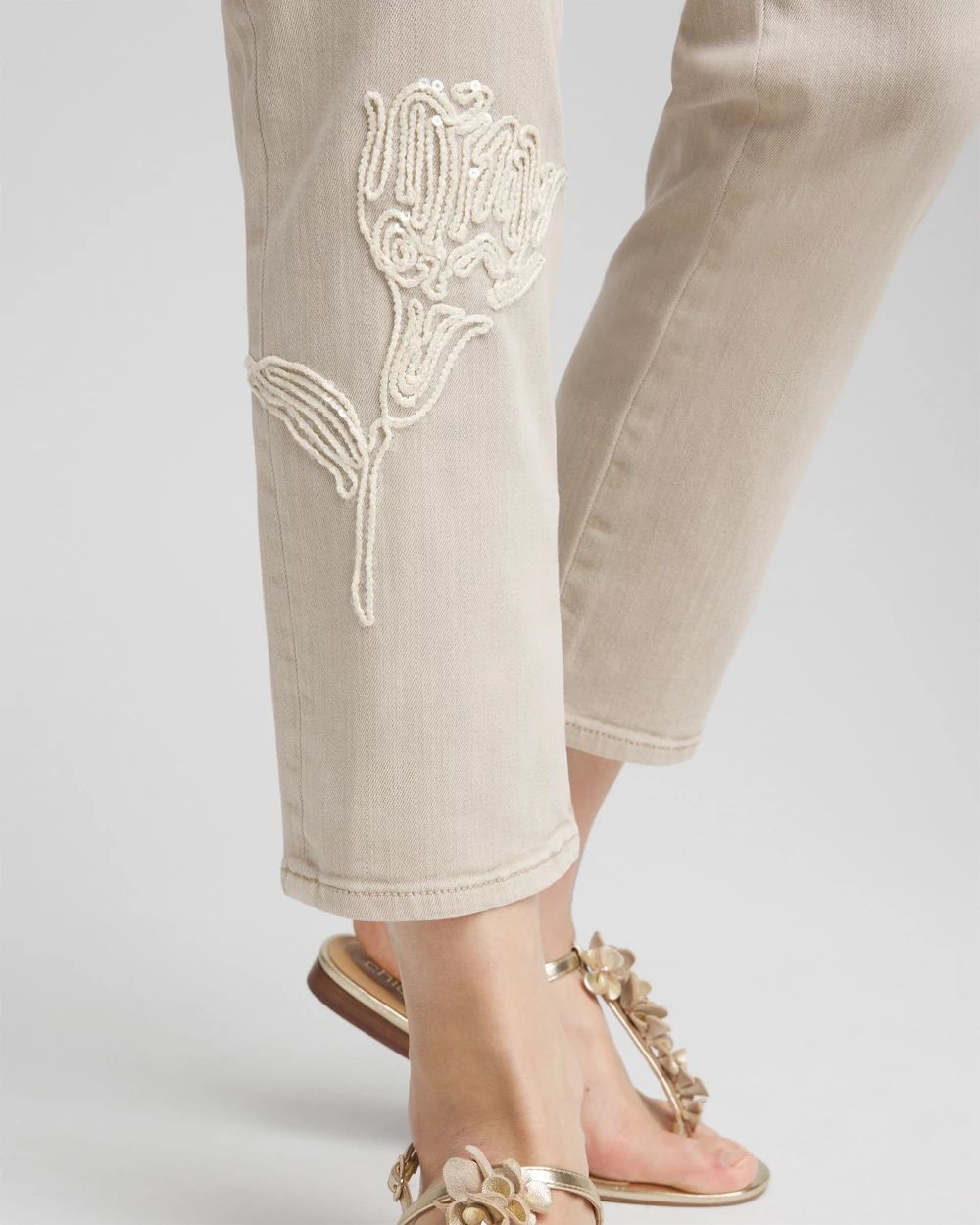 So Slimming® Sequin Girlfriend Cropped Jeans