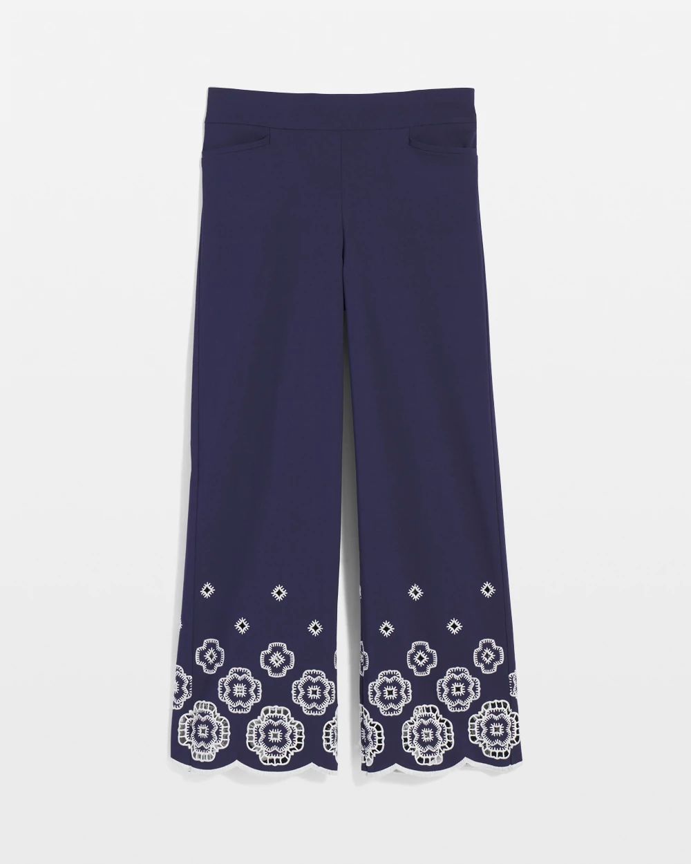 Brigitte™ Embroidered Wide-Leg Cropped Pants