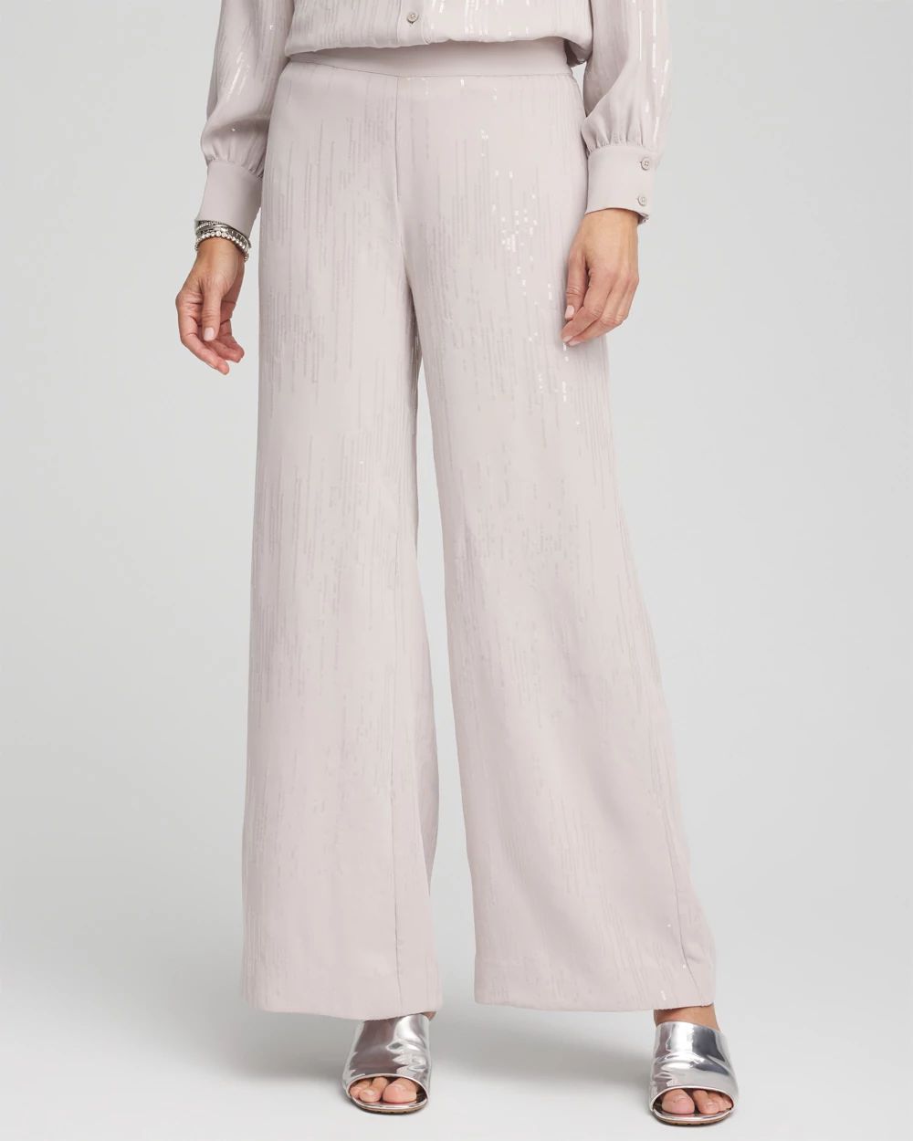 Petite Sequin Wide Leg Pant