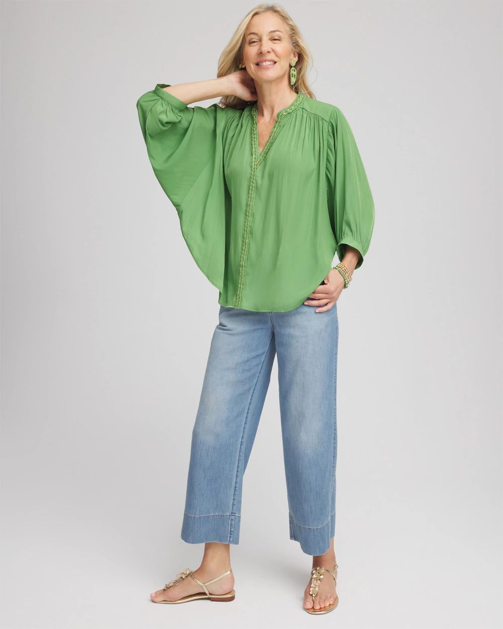 Braided Batwing Blouse