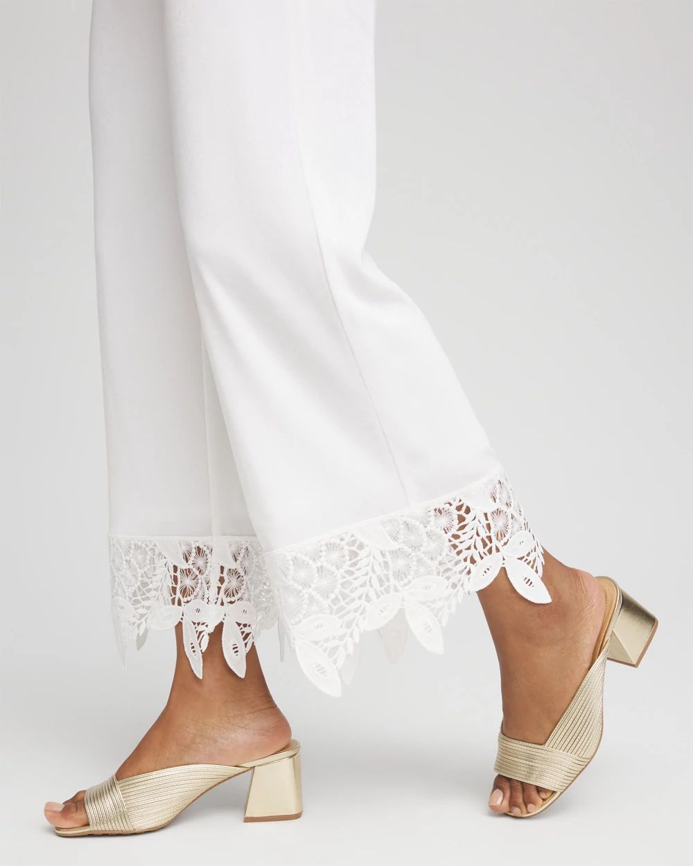 Petite Travelers™ Crochet-Lace Cropped Pants