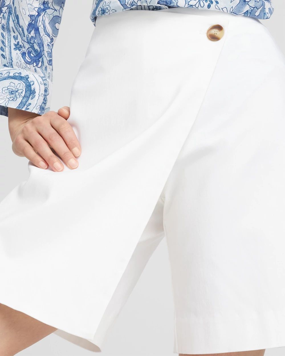 Brigitte™ Pull-On Asymmetrical Wrap Skort