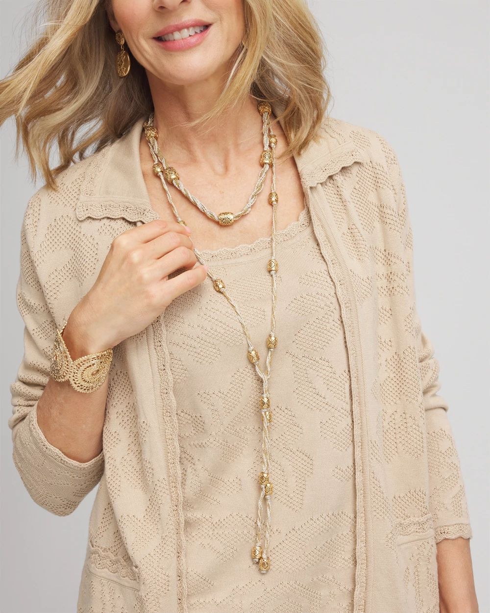 Single Strand Gold Beads Necklace
