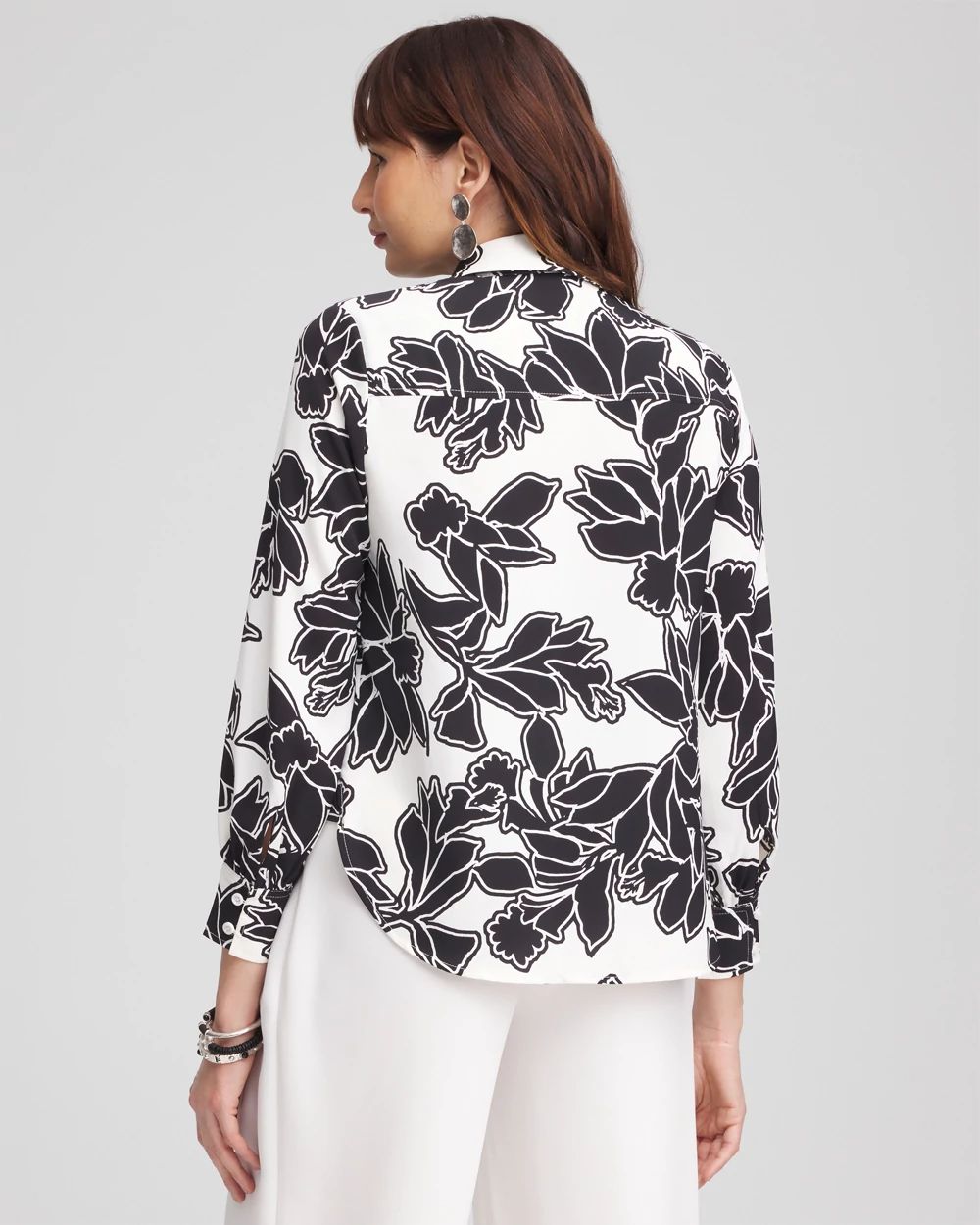 Twill Floral Collared Shirt