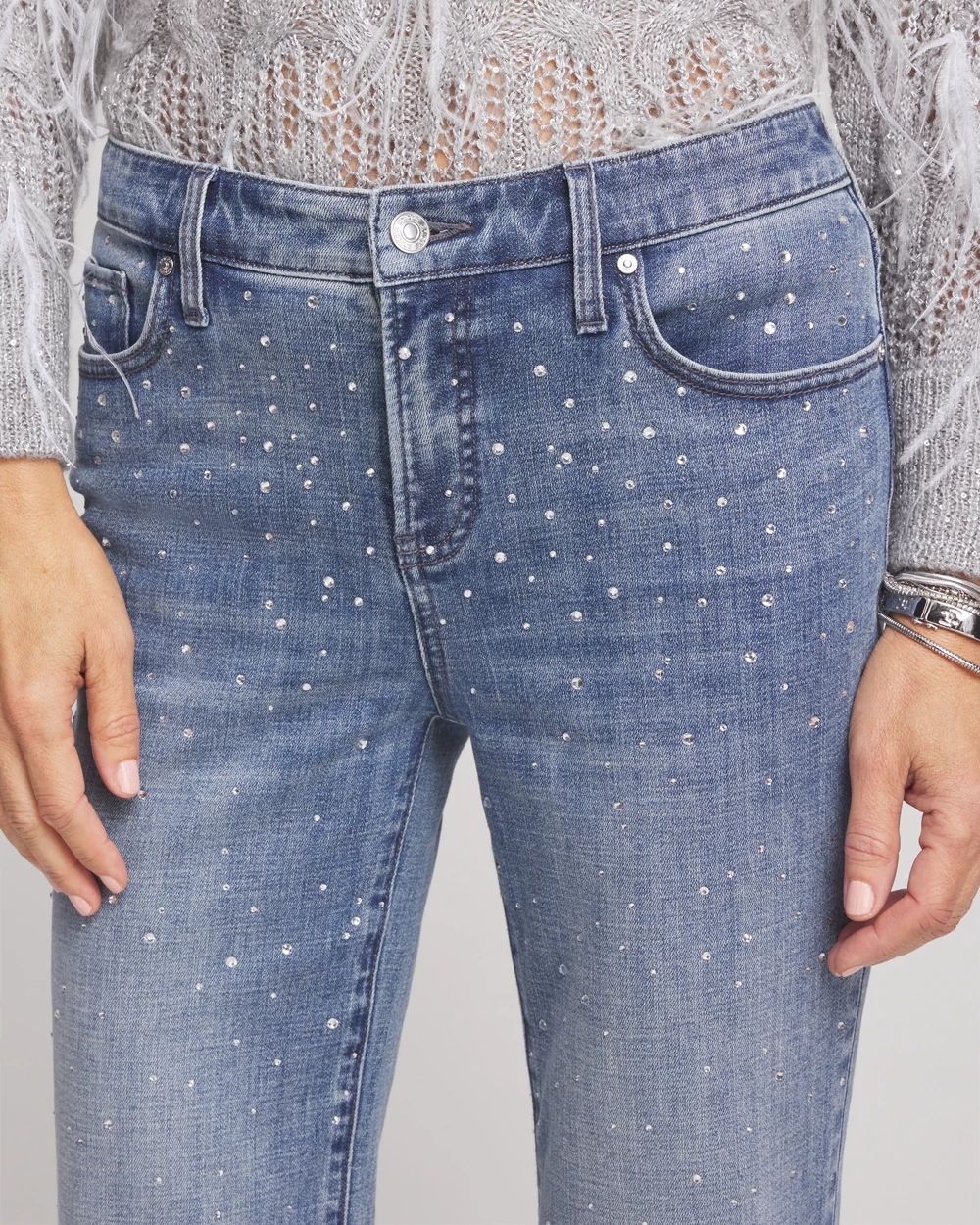 Girlfriend Embellished Flare Jeans