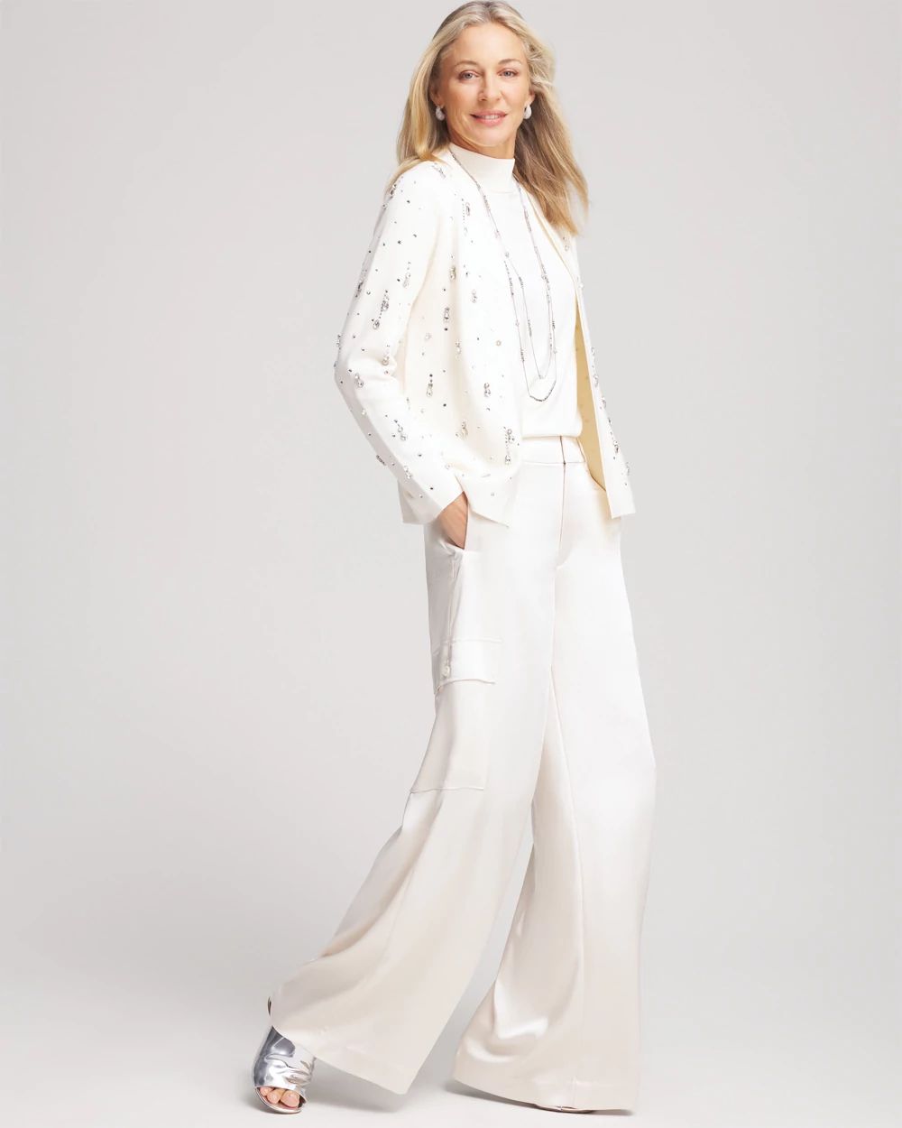 Embellished Long-sleeve Cardigan
