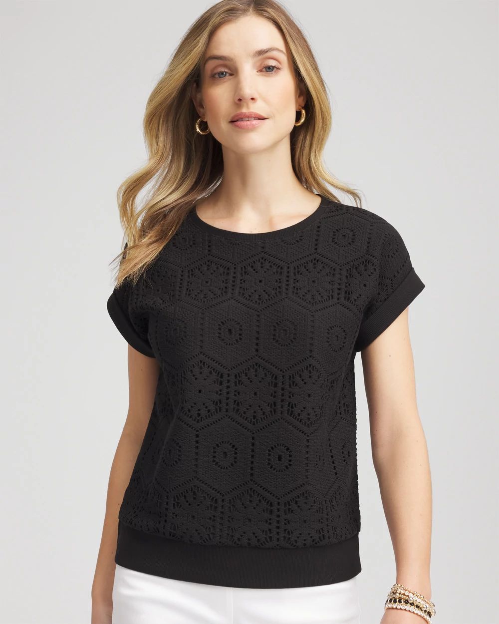 Crocheted Cotton-Blend Shirt