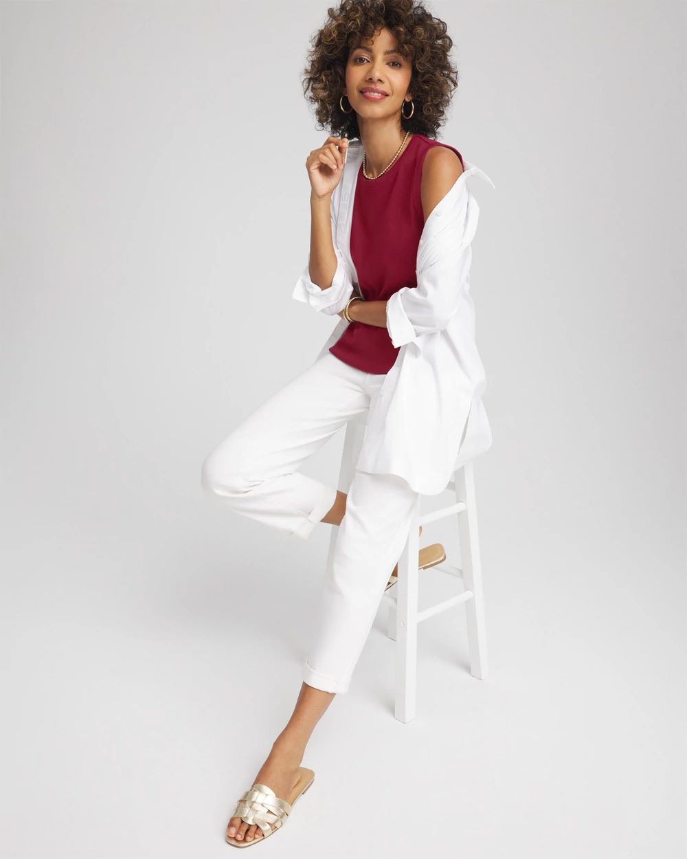 Ribbed High Neck Tank