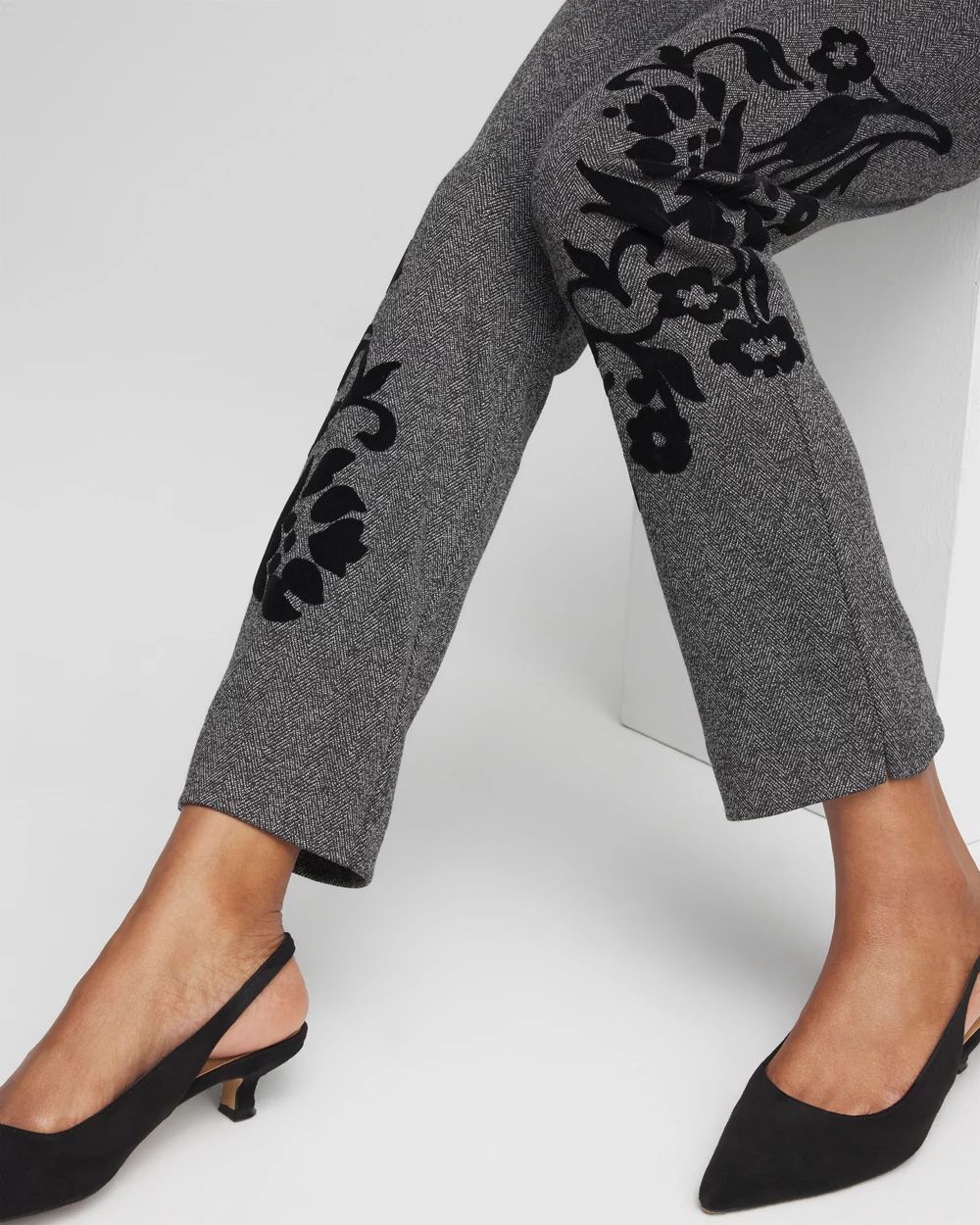 Juliet Flocked Menswear Ankle Pants