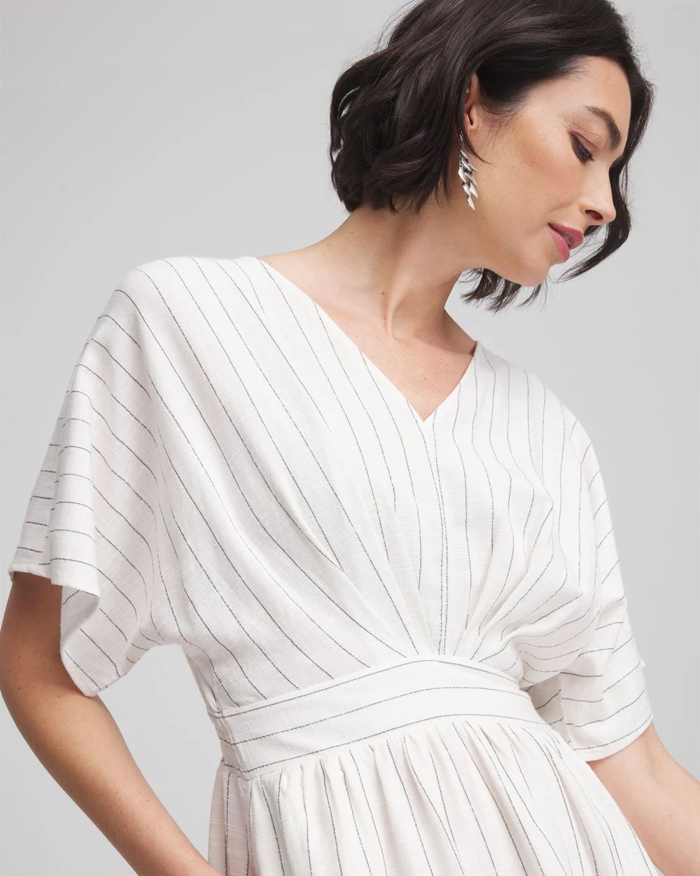 Petite Metallic Striped Maxi Dress