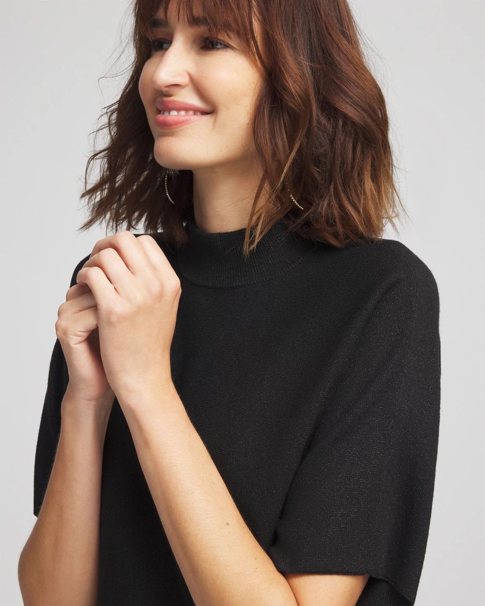 Shimmer Short Sleeve Pullover Sweater