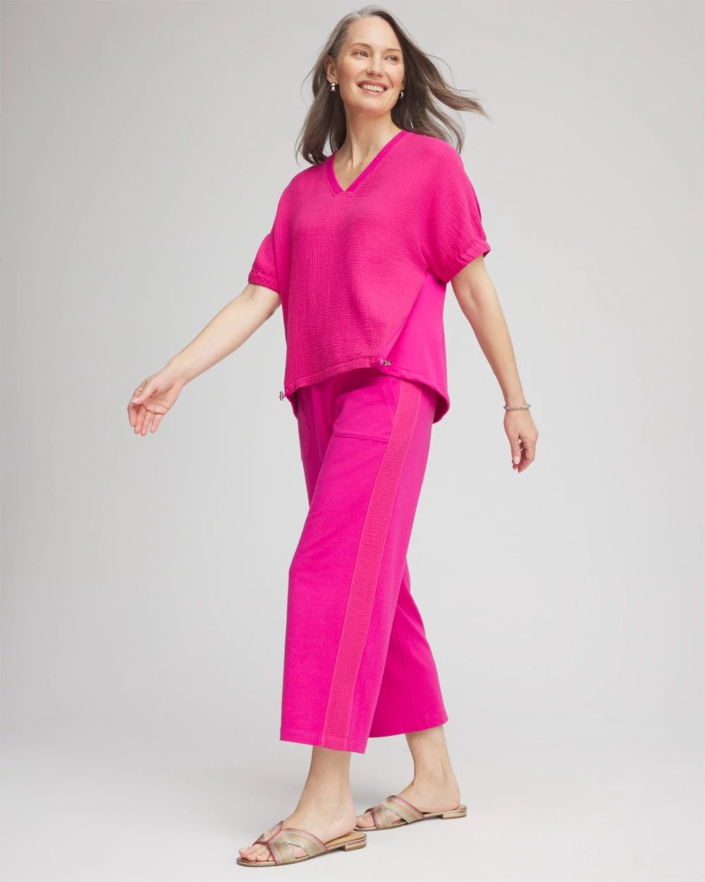 Zenergy® French Terry Gauze Cropped Pants