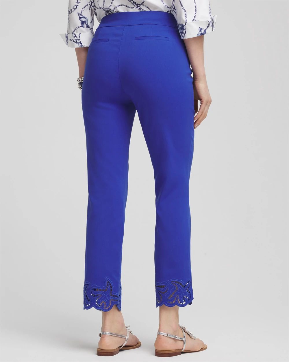 Petite Brigitte™ Cutwork-Hem Cropped Pants