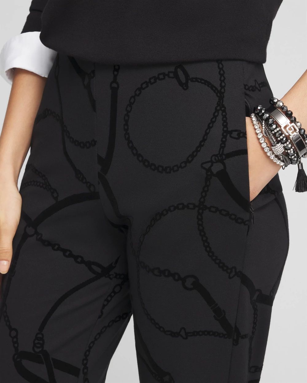 Juliet Flocked Trouser Pants