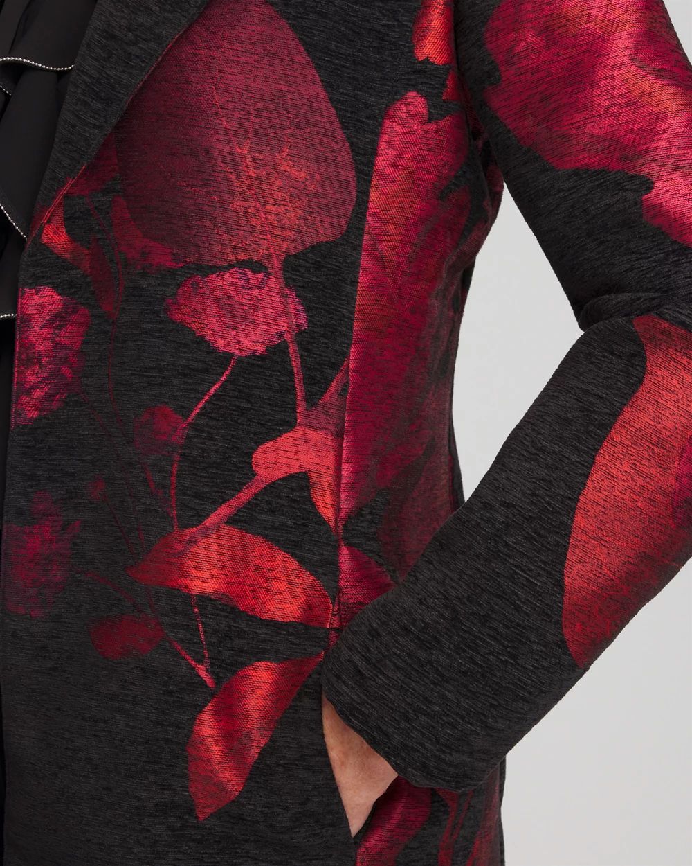 Red Floral Jacquard Topper