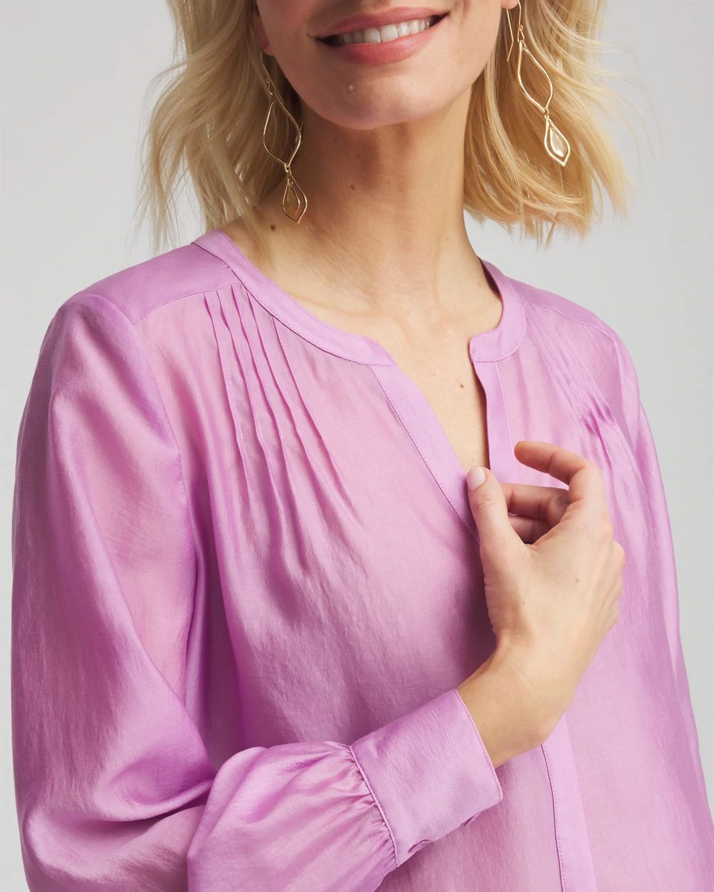 Tencel-Blend Sheer Blouse
