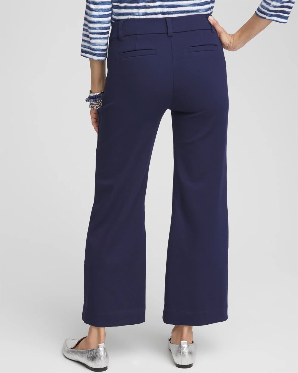 Button Knit Twill Cropped Pants