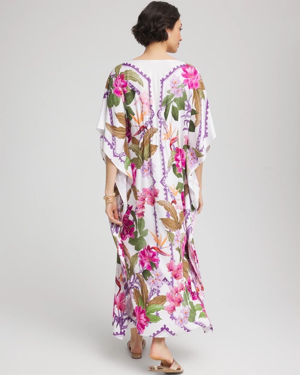 Petite Island Cinch-Waist Kaftan Dress