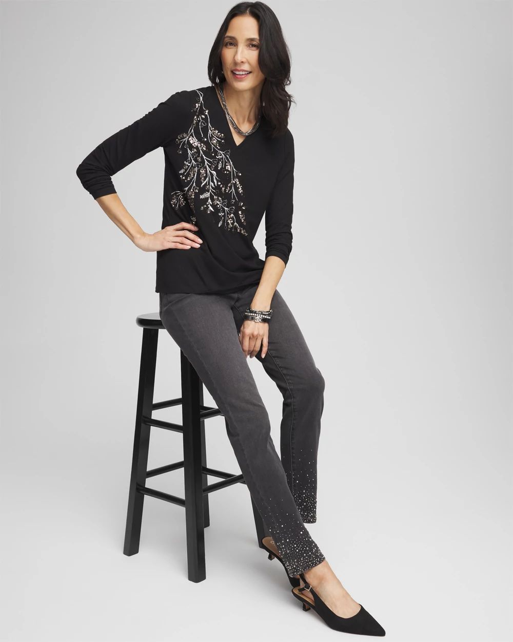 Touch of Cool™ Embellished Layering Tee