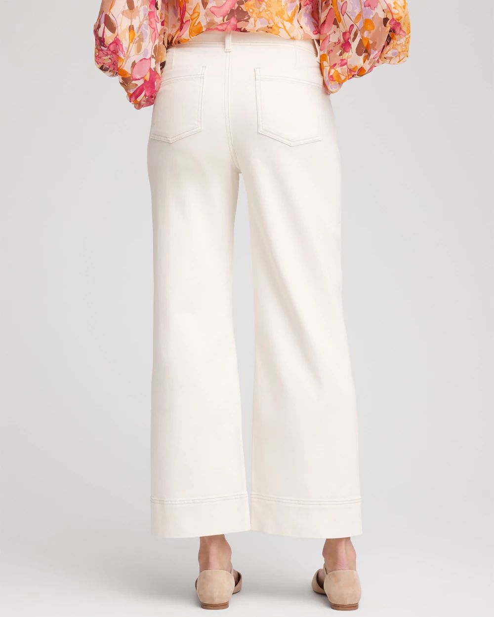 Petite Pull-On Wide-Leg Cropped Jeans