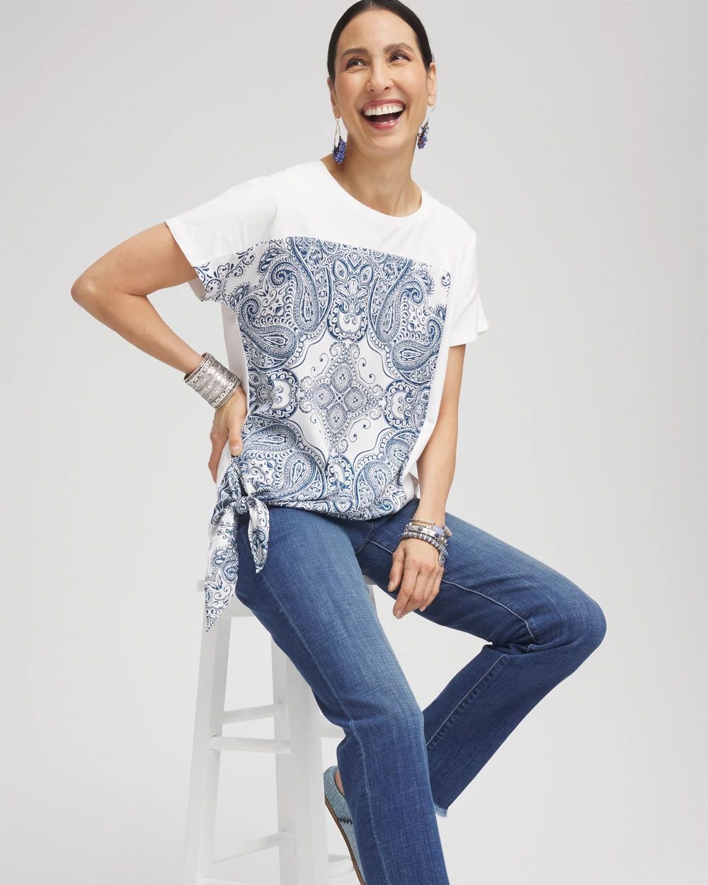 Handkerchief Side-Tie Front Tee