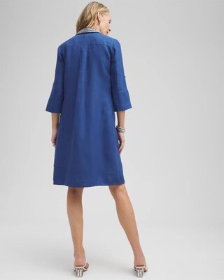 Linen Embellished Shirt Dress