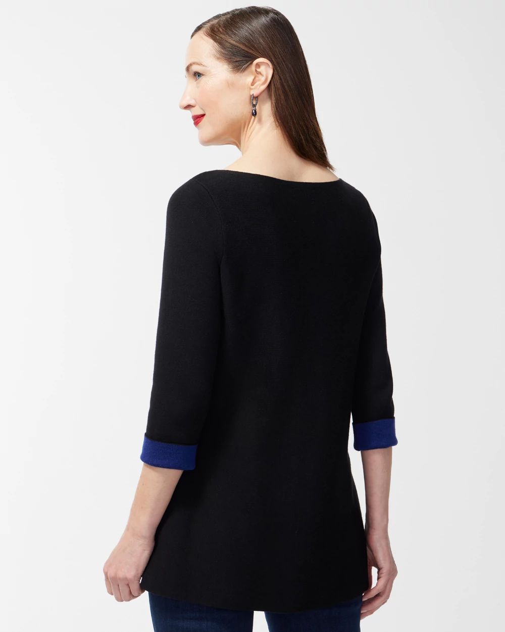 Black Double Knit Pullover Sweater