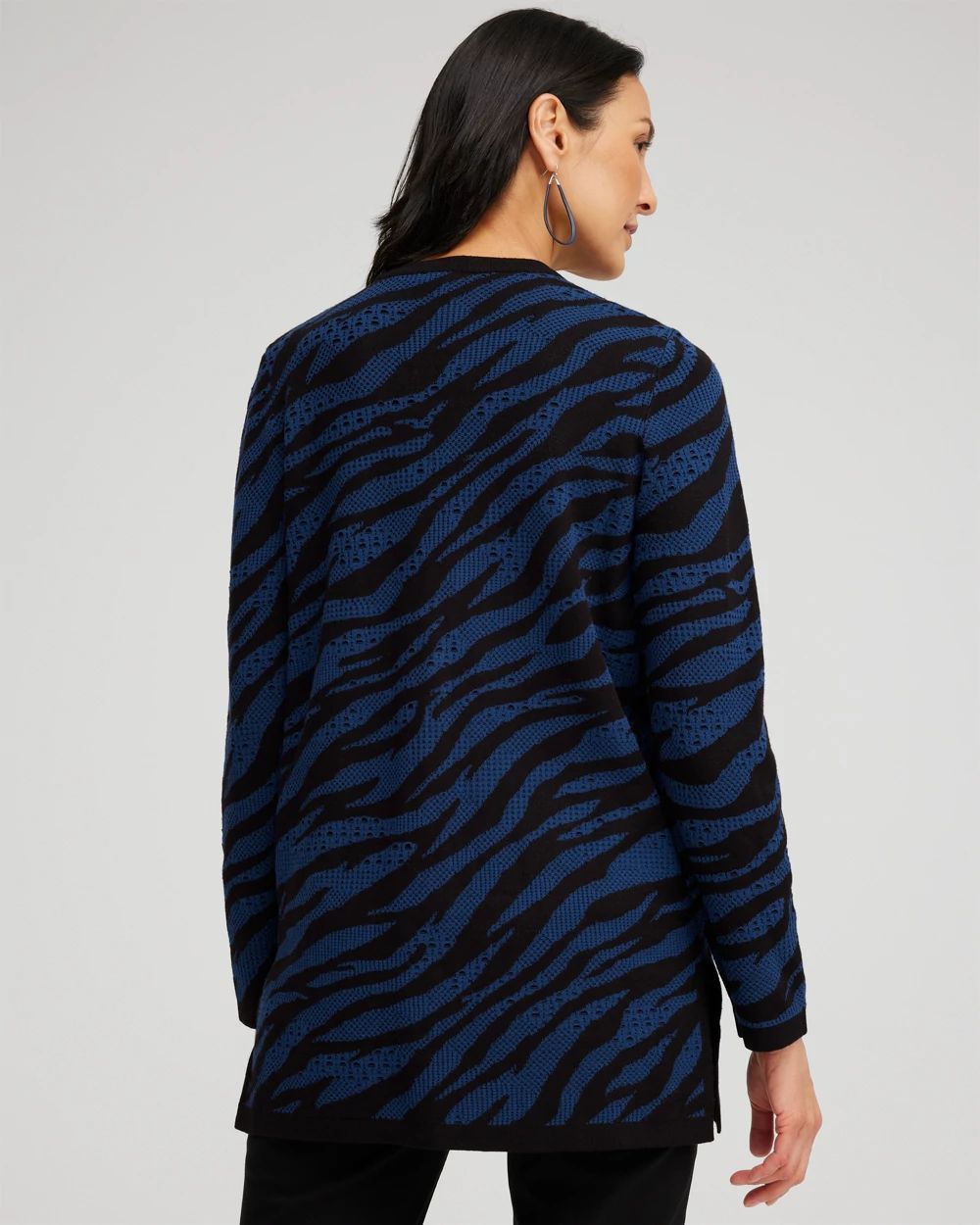 Double Knit Zebra Print Cardigan