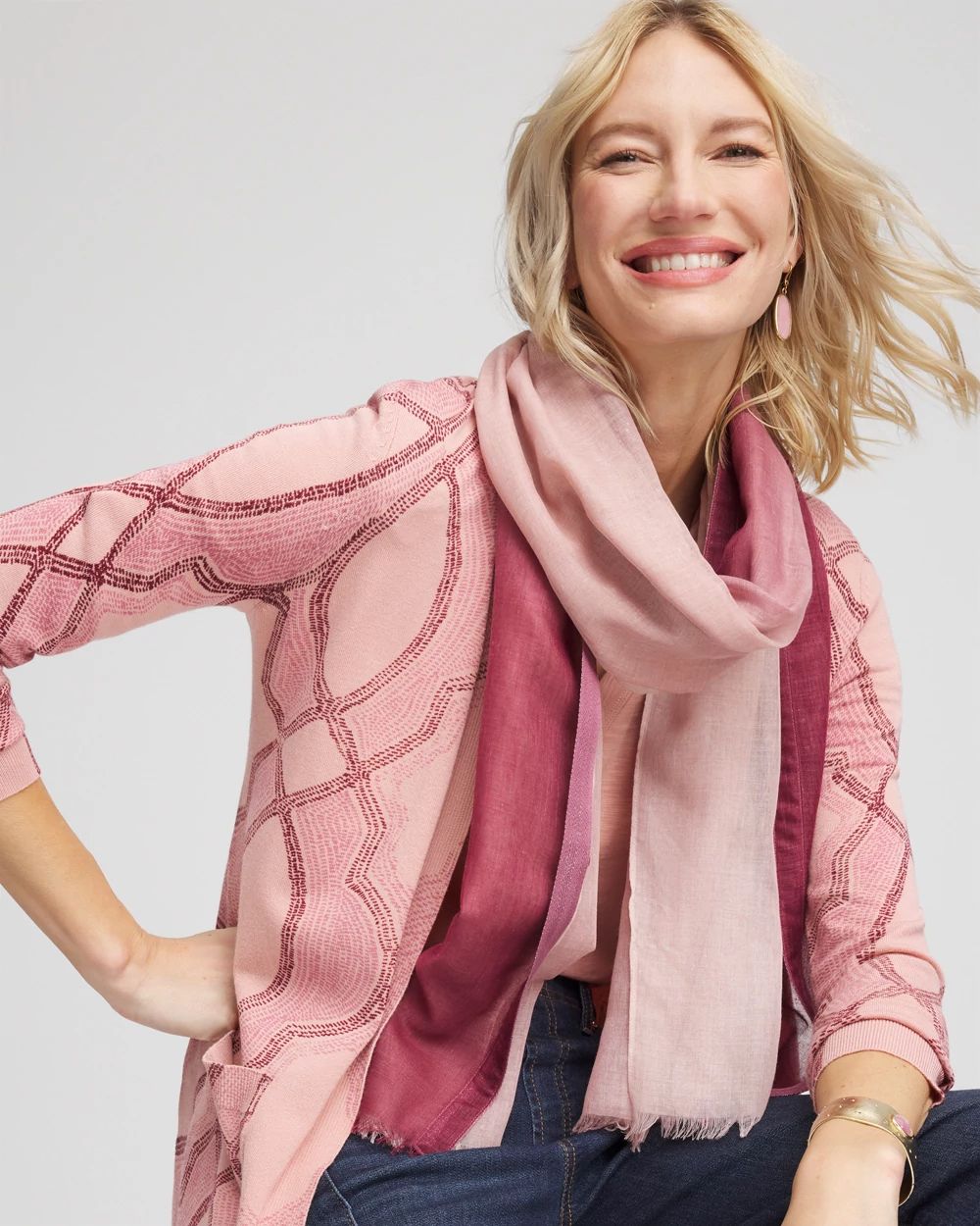 Ombre Metallic Oblong Scarf