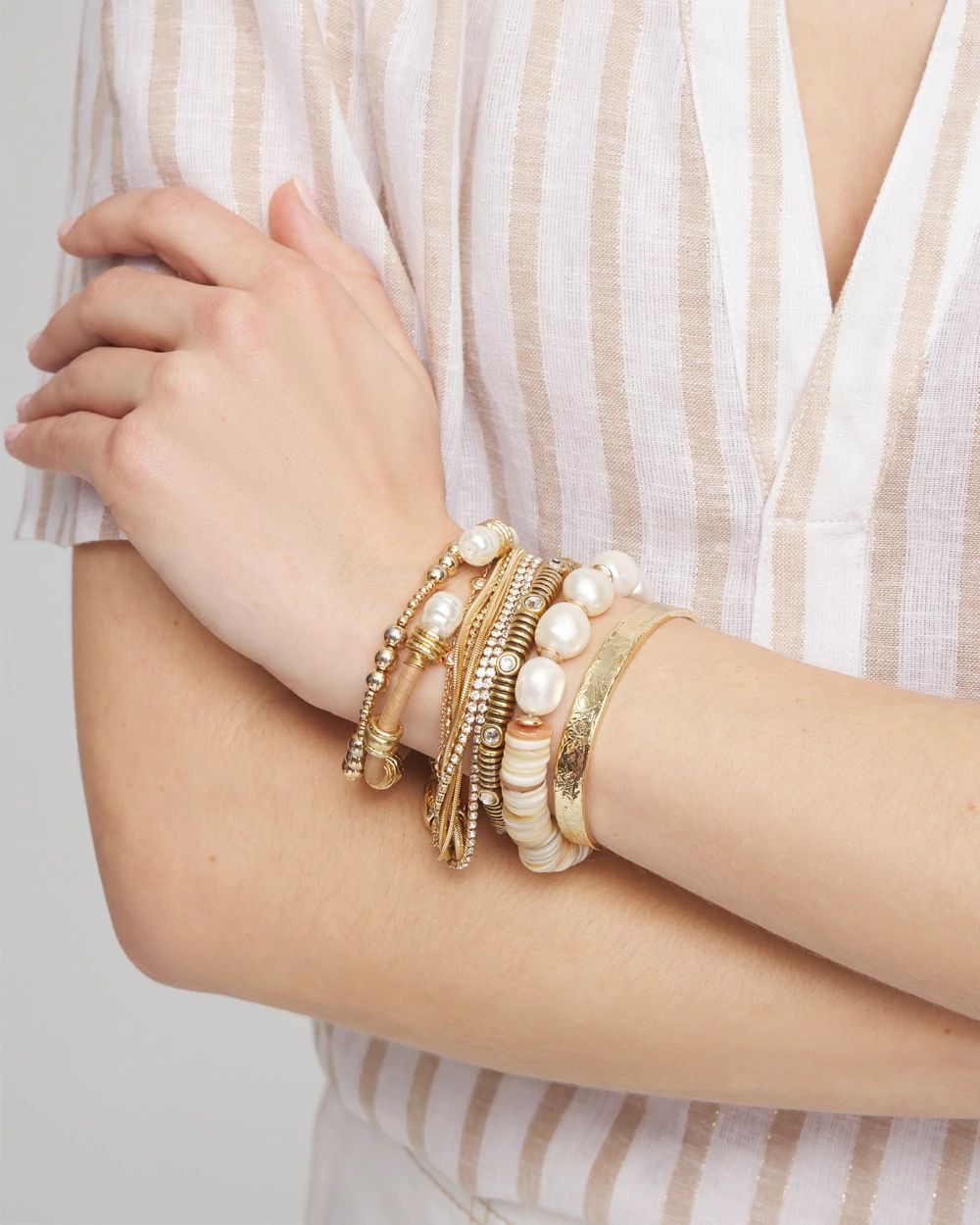 Genuine Freshwater Pearl & Shell Bracelet