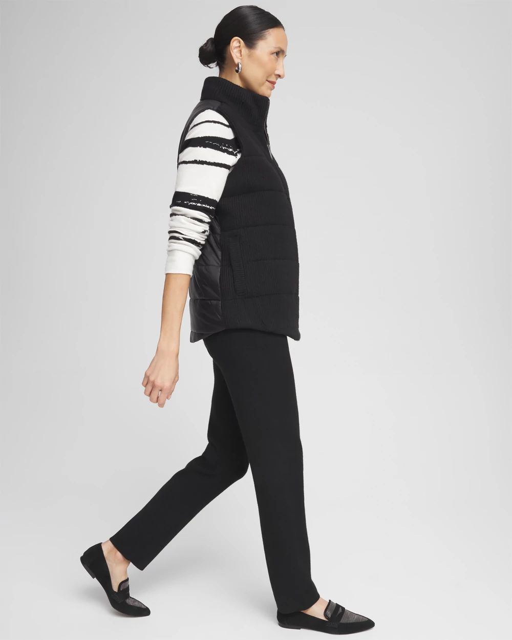 Zenergy® Luxe Ribbed-Knit Puffer Vest
