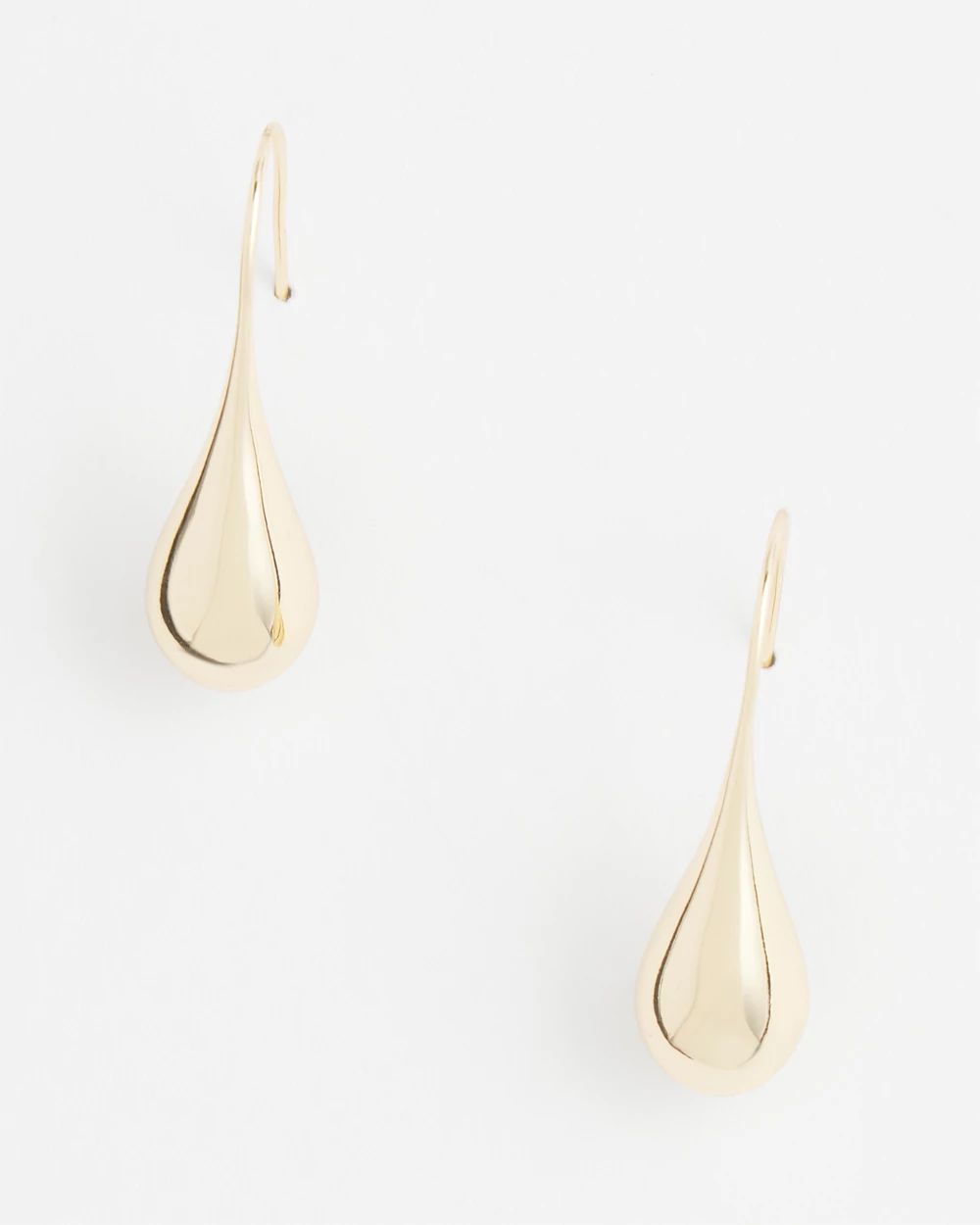 No Droop™ Gold Tone Teardrop Threader Earrings