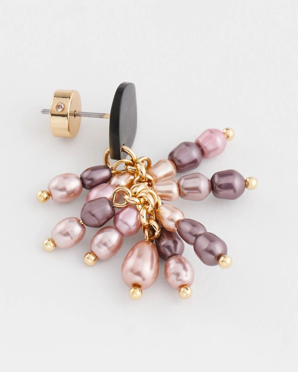 No Droop® Shell Beaded Cluster Earrings