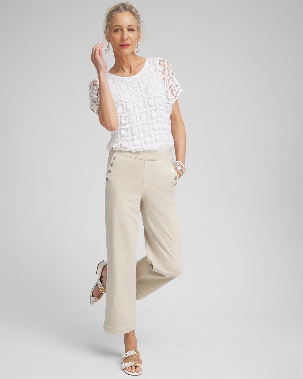 Pull-On Wide Leg Ankle Jeans