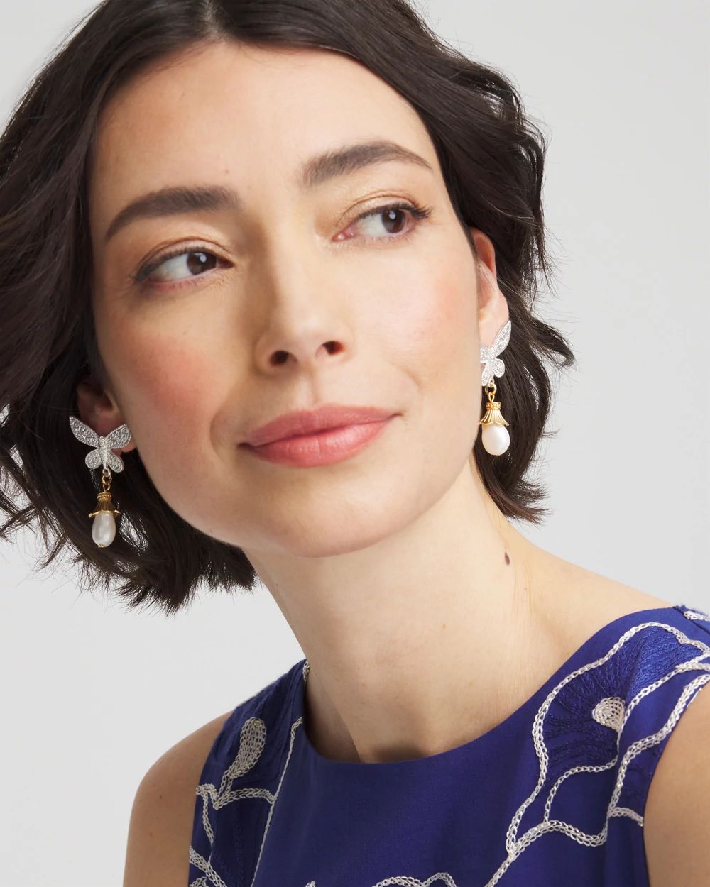 No Droop® Pearlescent Butterfly Earrings