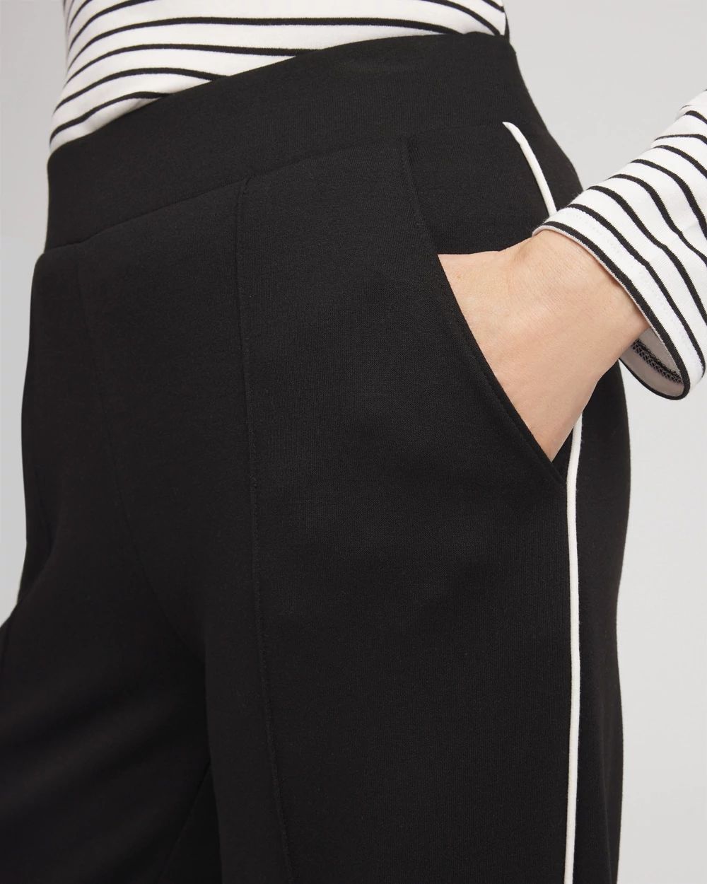 Zenergy® Double-Knit Striped Wide Leg Pants