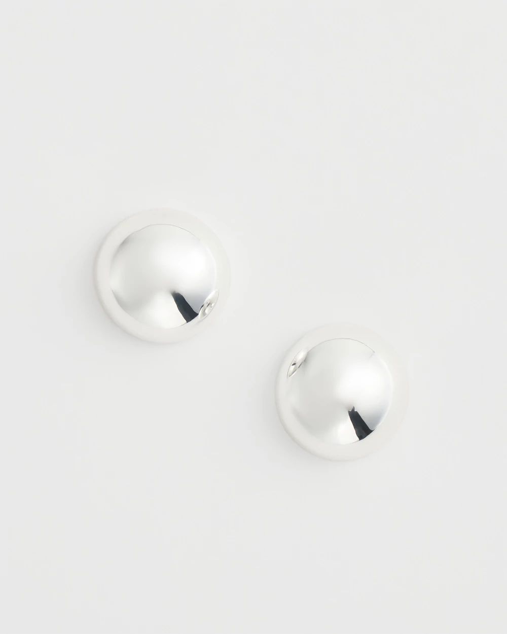 No Droop® Silver Tone Bead Stud Earrings