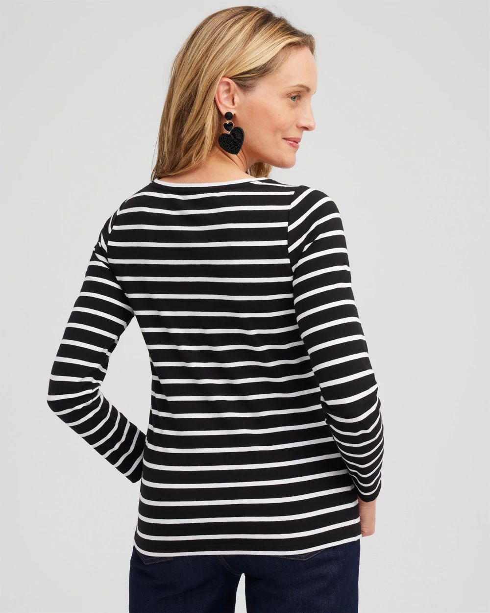 Stripe Sequin Hearts Tee