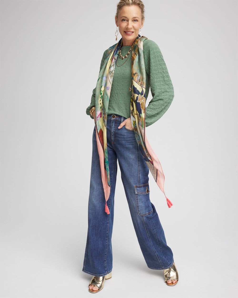 Smocked Boatneck Top
