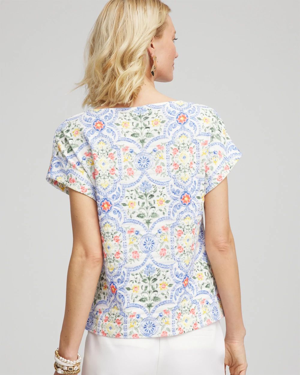 Modern Cap Sleeve Textured Tee
