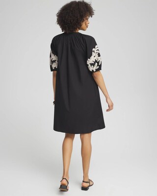 Poplin Embroidered Midi Dress