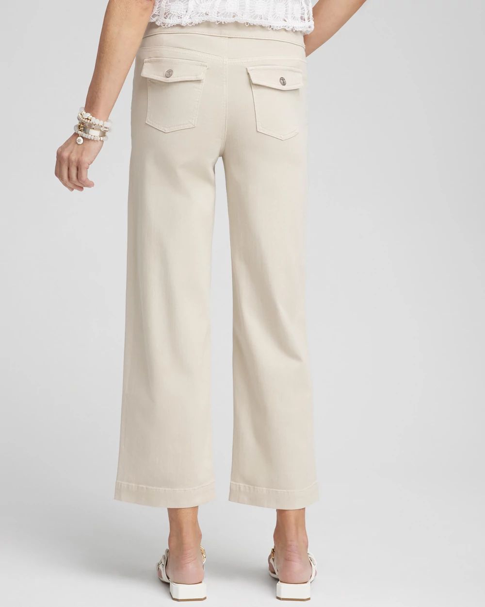 Pull-On Wide Leg Ankle Jeans