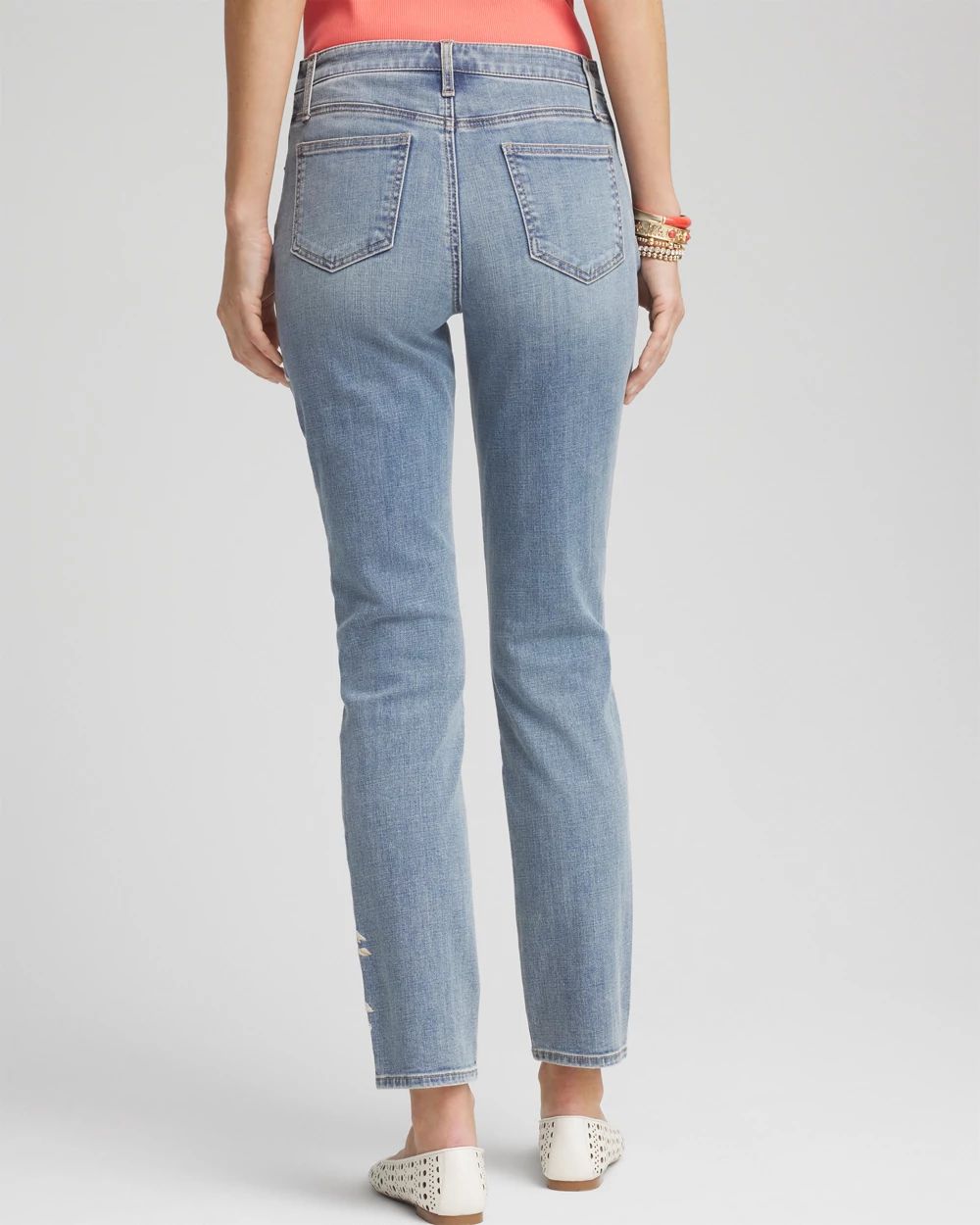 So Slimming® Embroidered Girlfriend Ankle Jeans